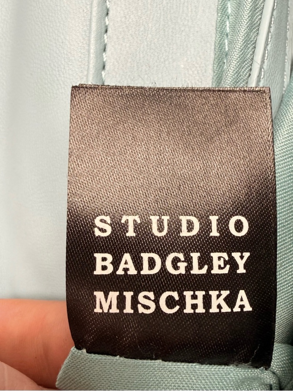Badgley Mischka Quilted Pearl-Embellished Shoulder Bag - Light Blue. NWT - Picture 5 of 6
